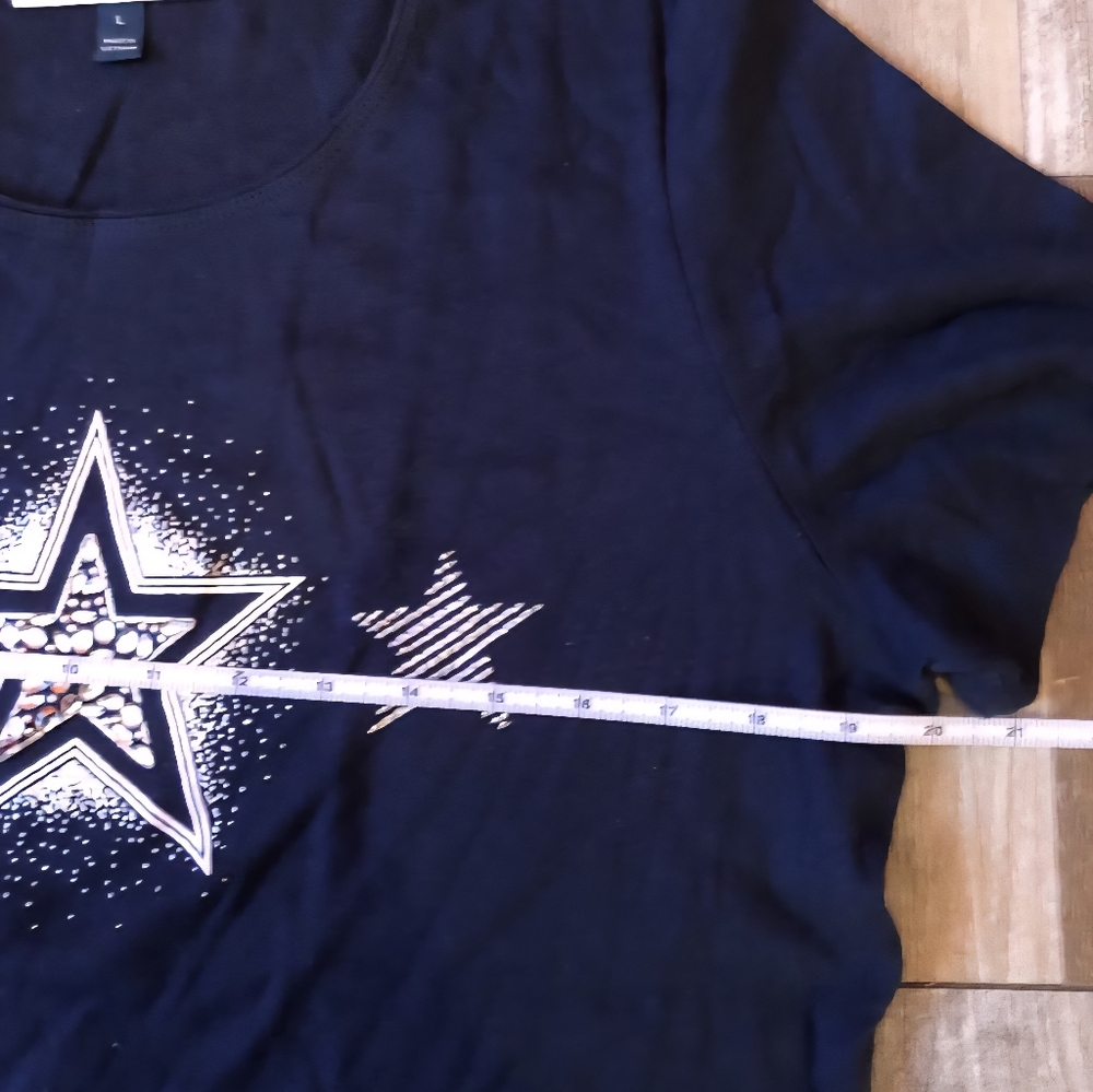 Karen Scott Navy Star Tee